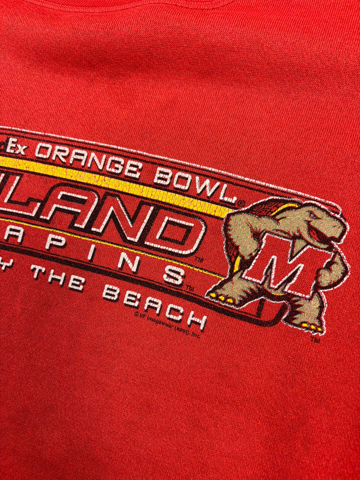 Vintage 2002 Maryland Terrapins NCAA Orange Bowl Spellout Sweatshirt Size XL