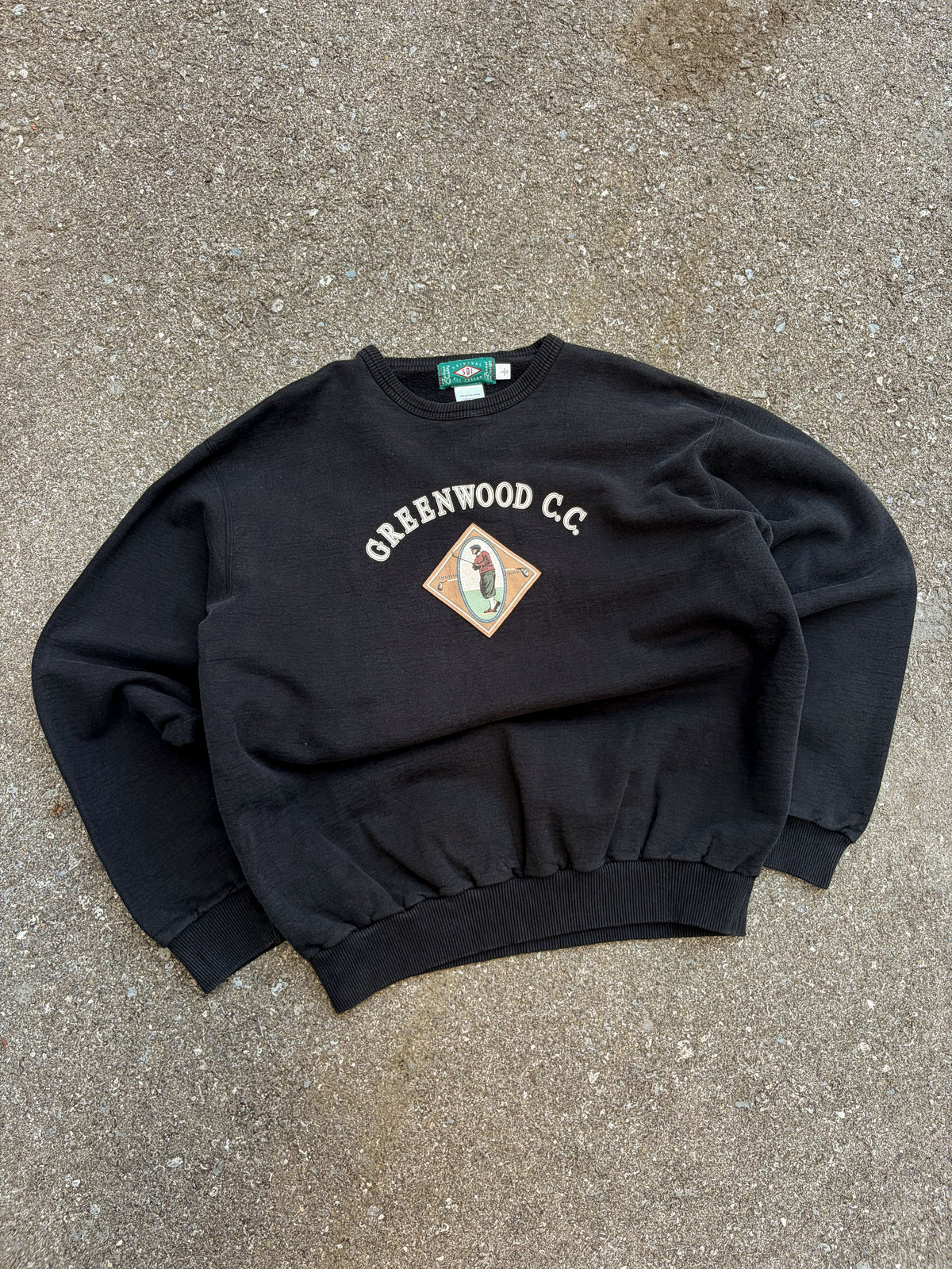 Vintage 90s Greenwood Country Club Golf Graphic Spellout Crewneck Sweatshirt Size Large