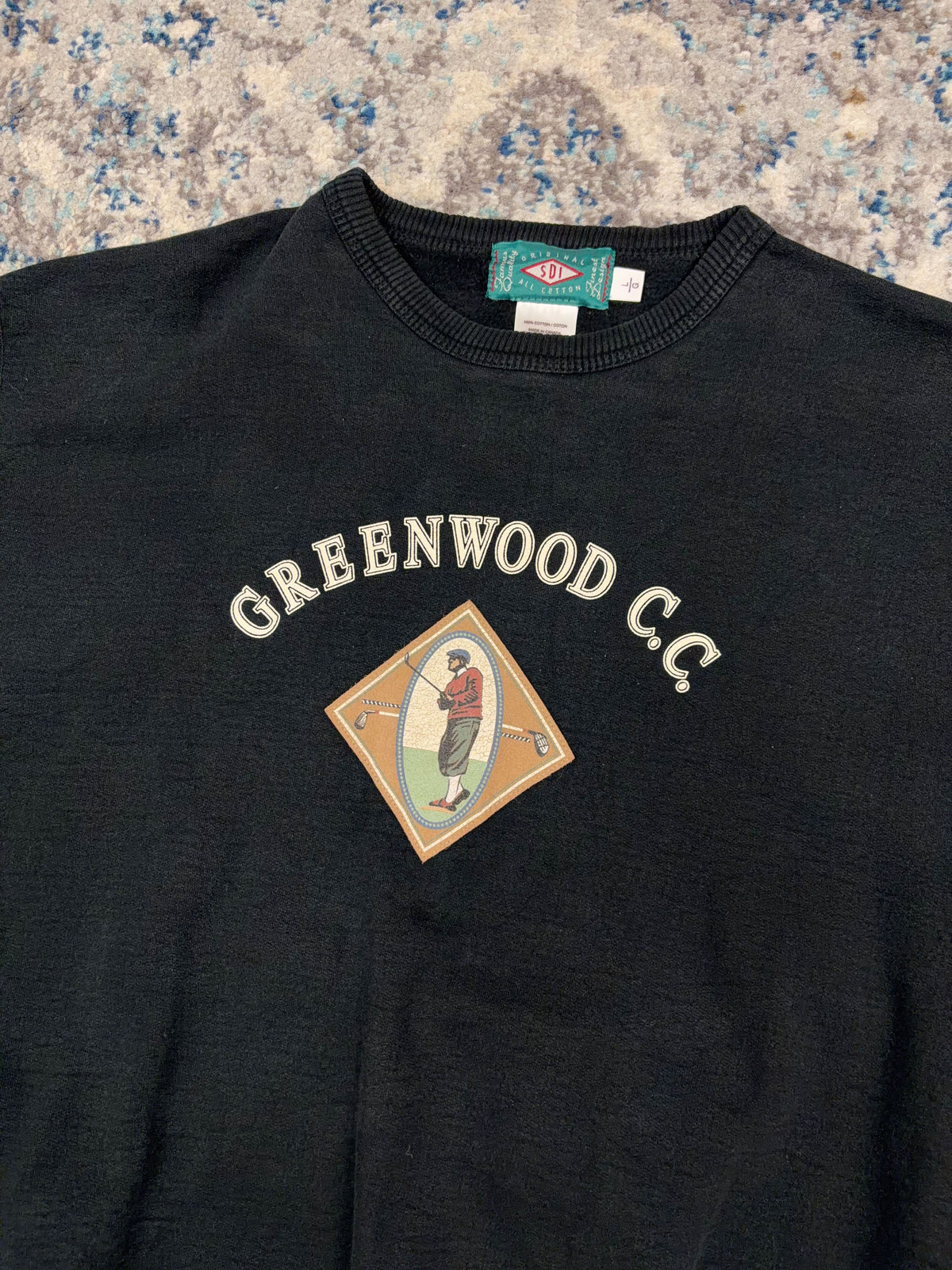 Vintage 90s Greenwood Country Club Golf Graphic Spellout Crewneck Sweatshirt Size Large