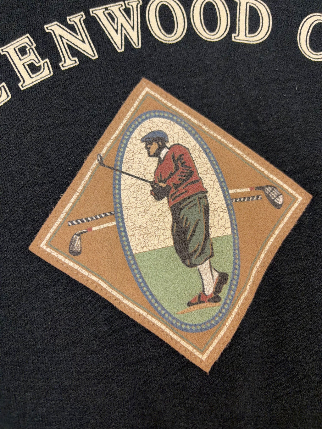 Vintage 90s Greenwood Country Club Golf Graphic Spellout Crewneck Sweatshirt Size Large