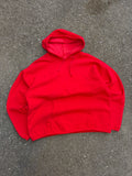 Vintage 90s Blank Pullover Red Hooded Sweatshirt Size Large
