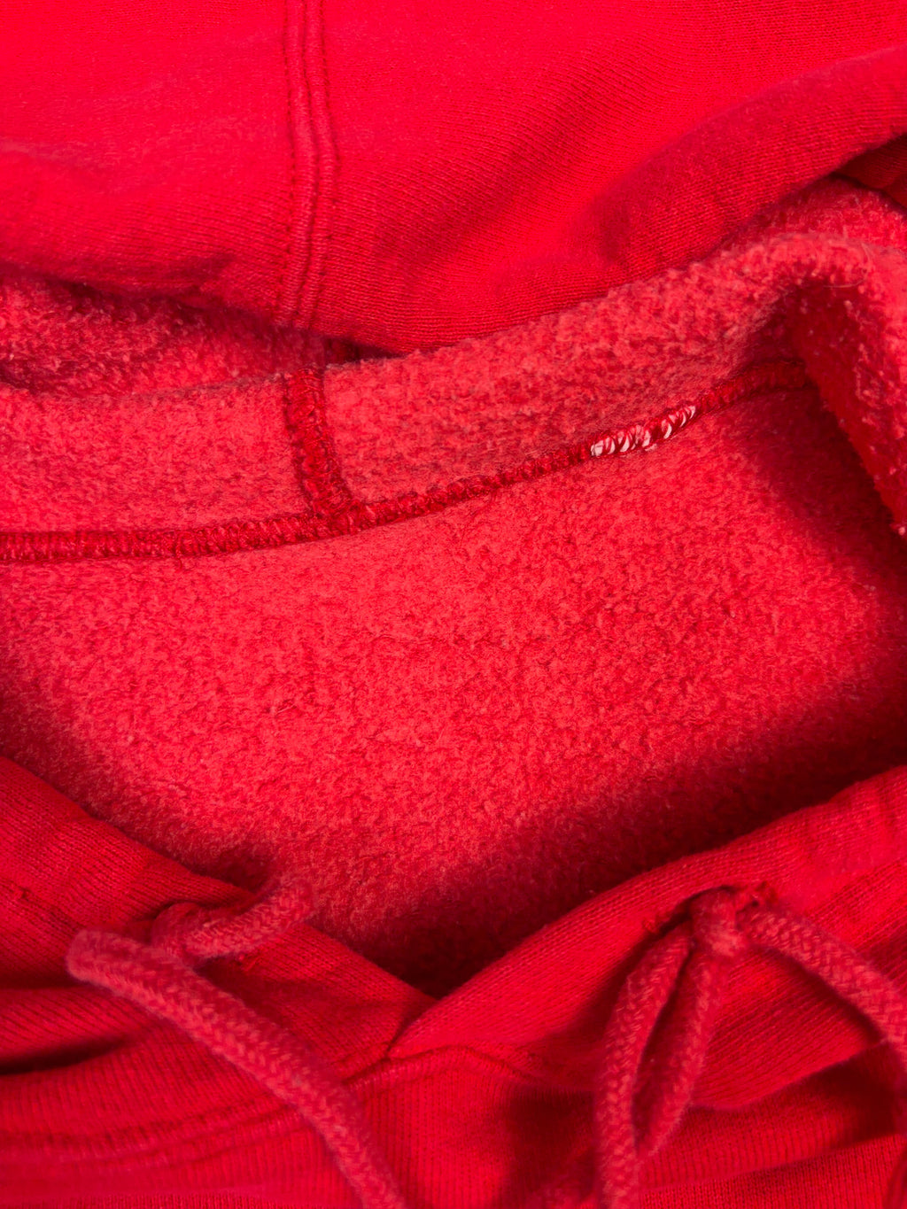 Vintage 90s Blank Pullover Red Hooded Sweatshirt Size Large