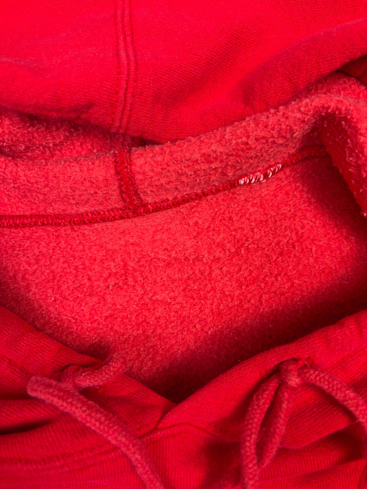 Vintage 90s Blank Pullover Red Hooded Sweatshirt Size Large