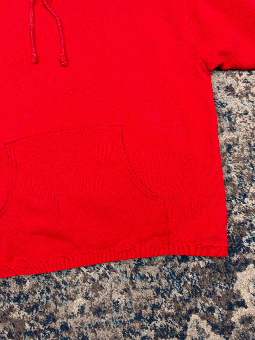 Vintage 90s Blank Pullover Red Hooded Sweatshirt Size Large