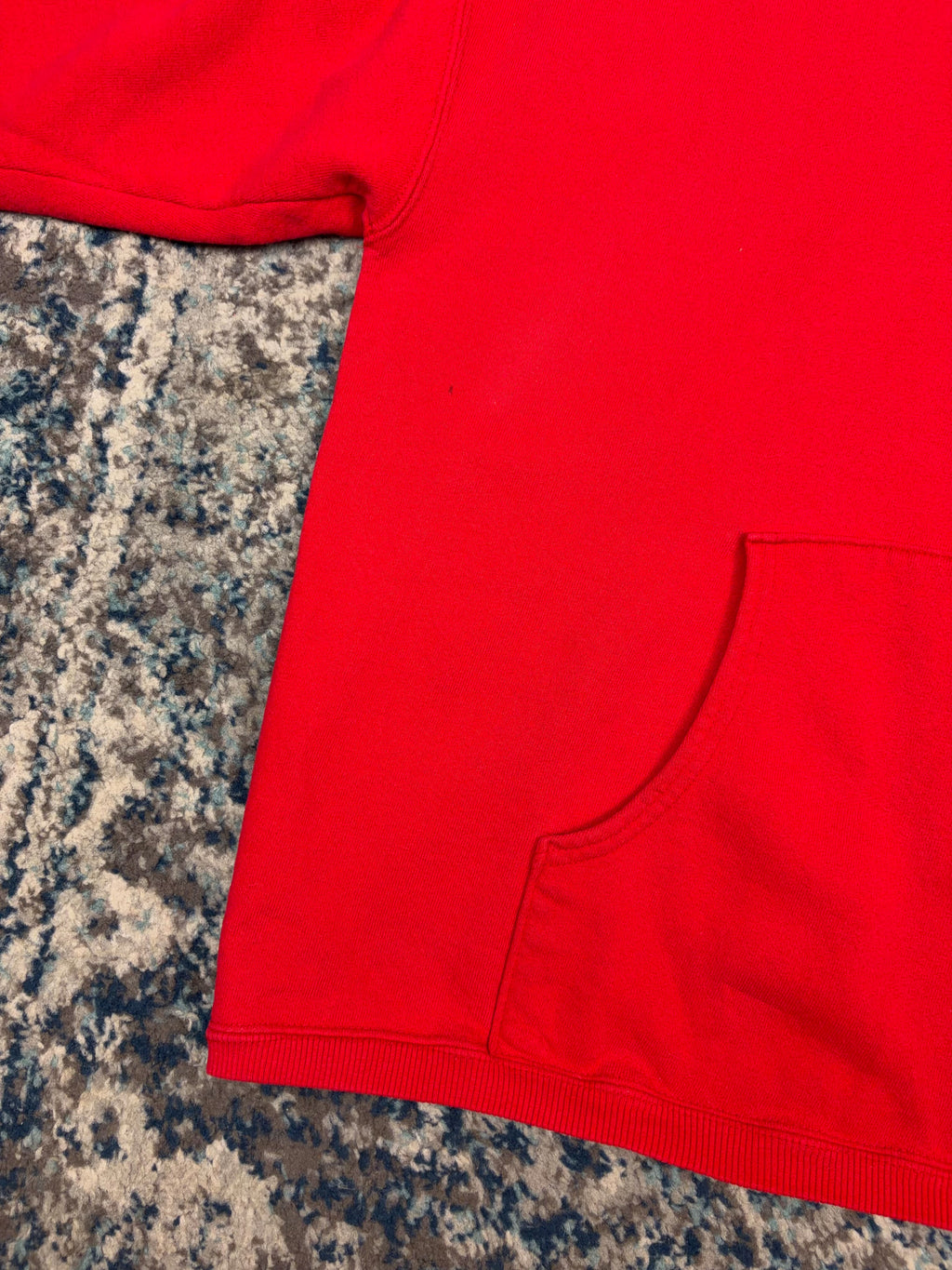 Vintage 90s Blank Pullover Red Hooded Sweatshirt Size Large