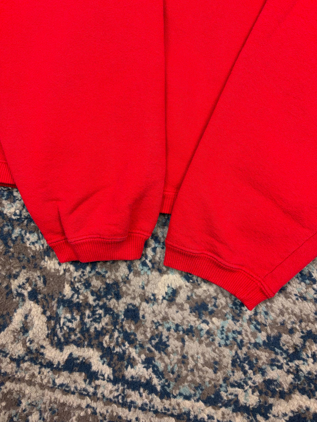 Vintage 90s Blank Pullover Red Hooded Sweatshirt Size Large