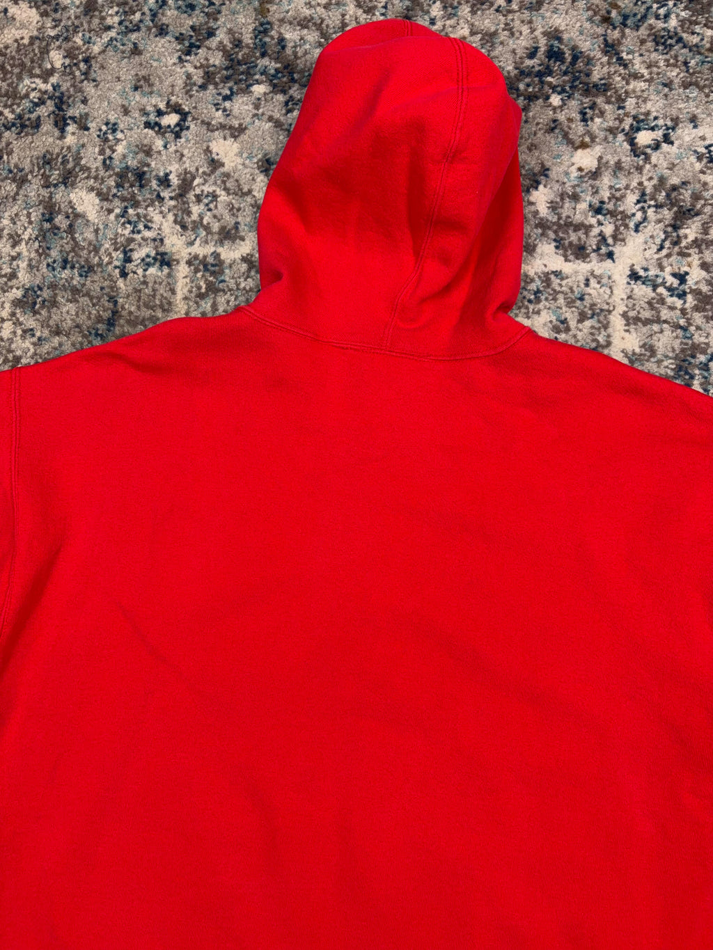 Vintage 90s Blank Pullover Red Hooded Sweatshirt Size Large