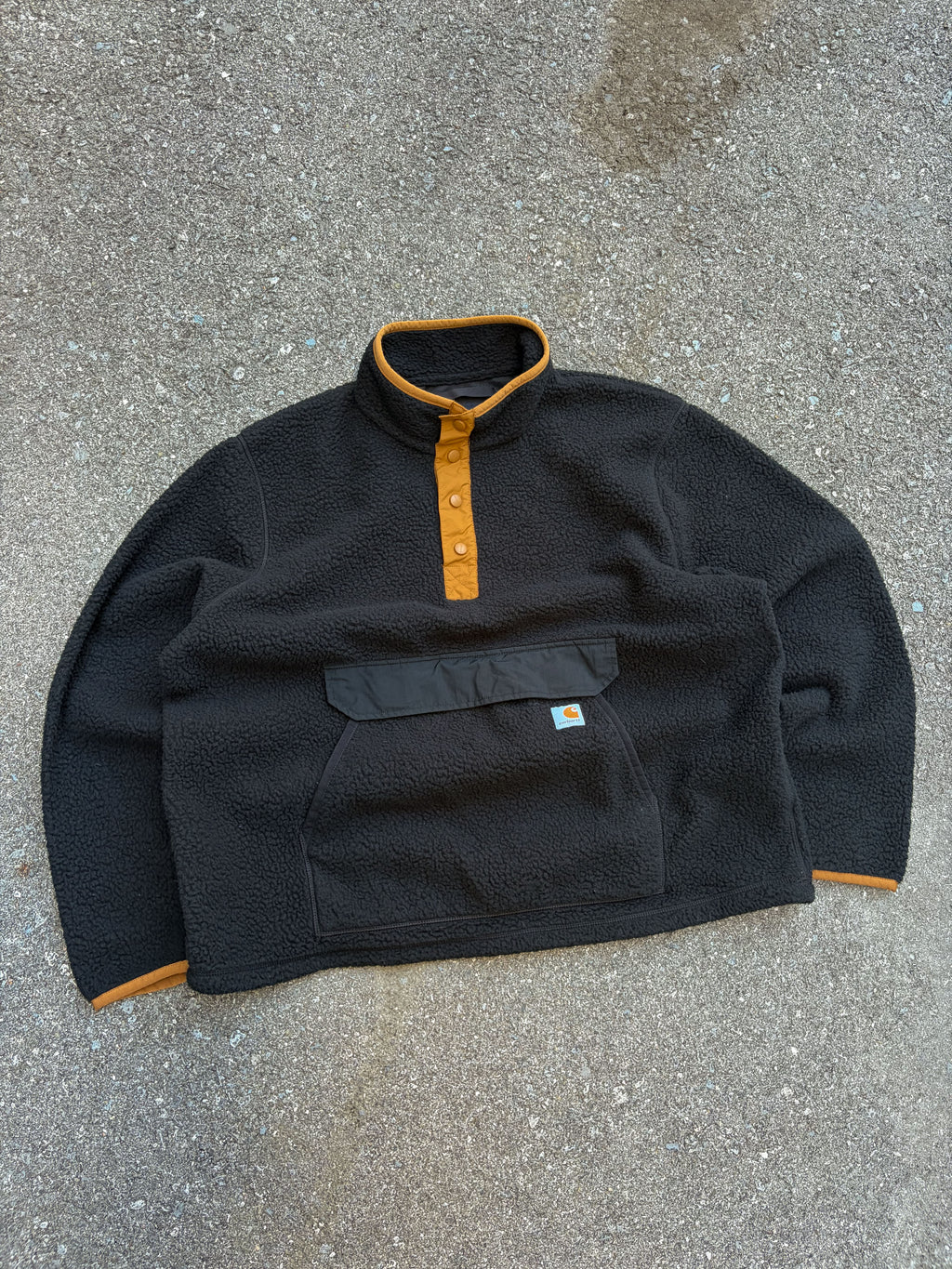 Carhartt Fleece Workwear 1/2 Button Pullover Anorak Sweatshirt Size XL
