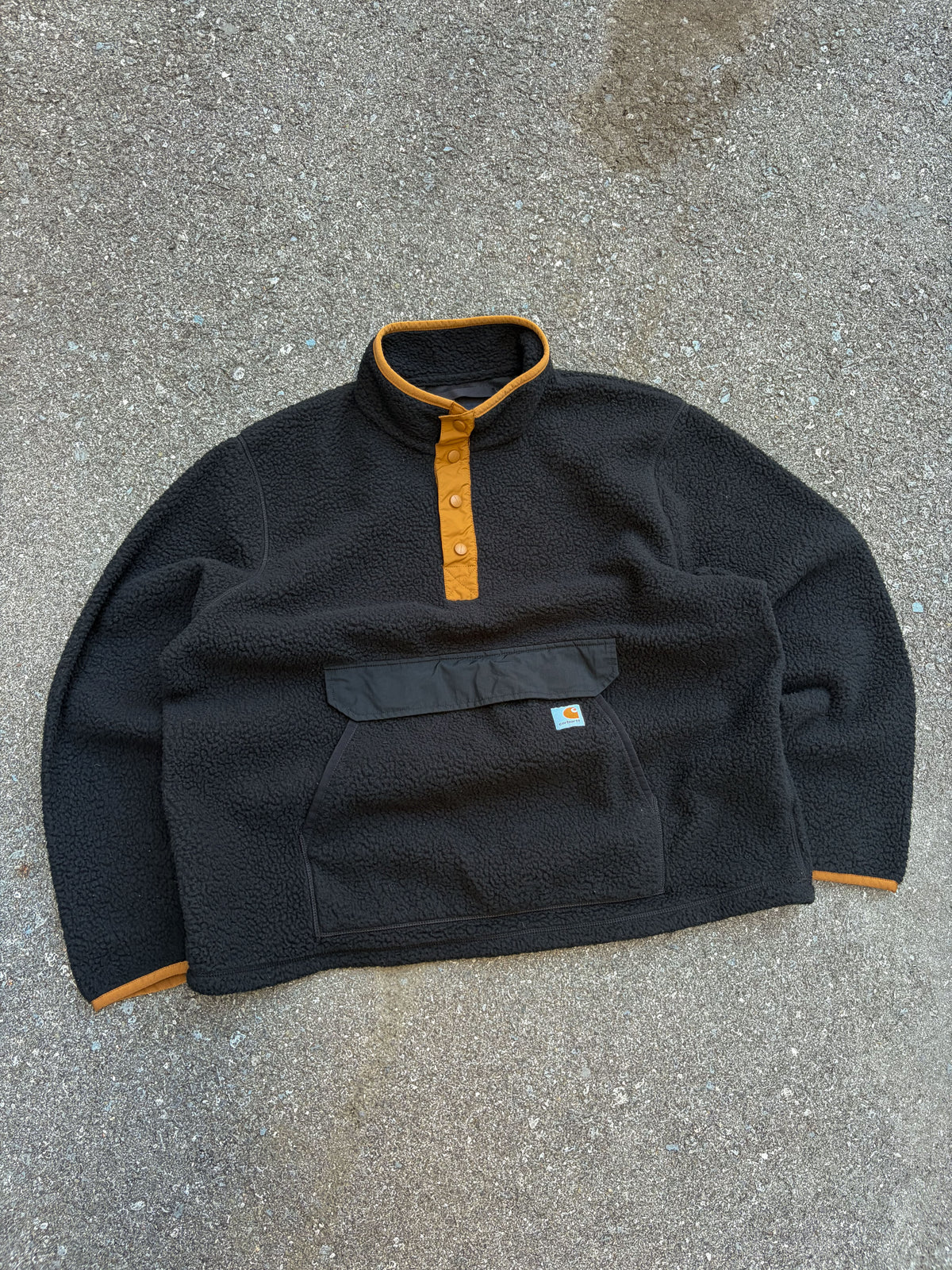 Carhartt Fleece Workwear 1/2 Button Pullover Anorak Sweatshirt Size XL