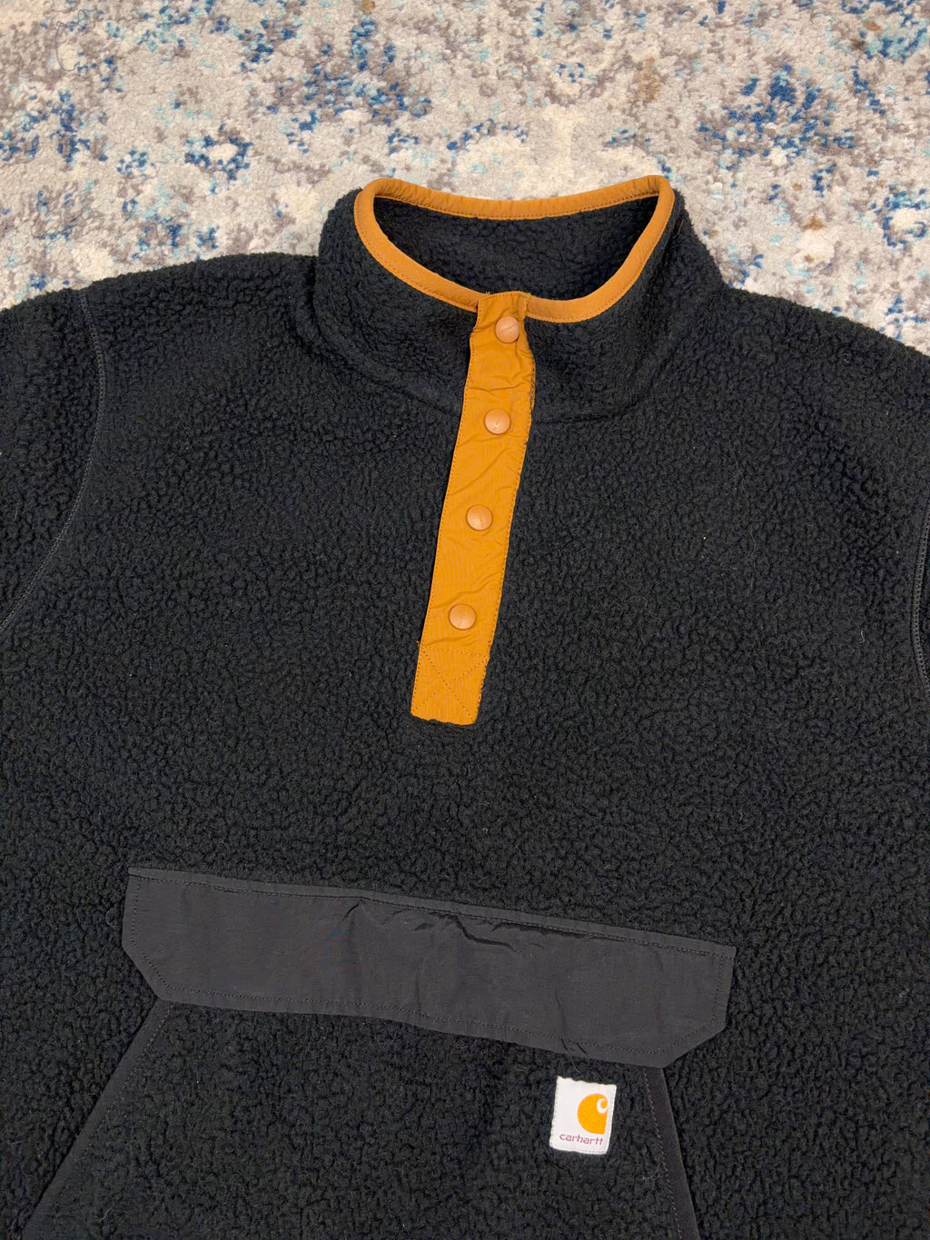 Carhartt Fleece Workwear 1/2 Button Pullover Anorak Sweatshirt Size XL