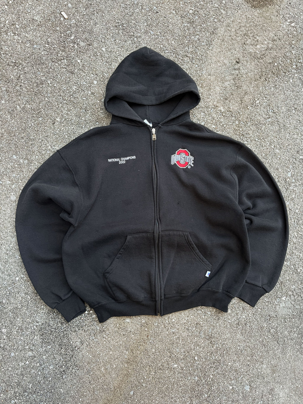 Vintage 2002 Ohio State Buckeyes NCAA National Champs Full Zip Hooded Sweatshirt Size Large