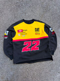 Vintage Ward Burton #22 Nascar Caterpillar Racing Embroidered Sweatshirt Size Large