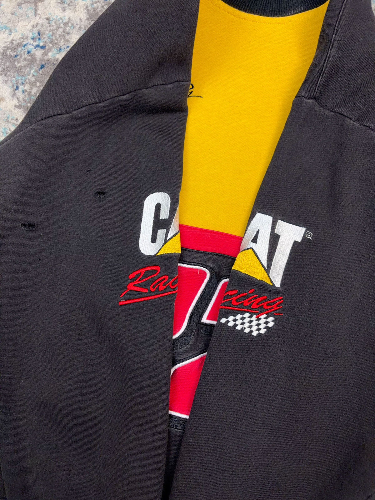 Vintage Ward Burton #22 Nascar Caterpillar Racing Embroidered Sweatshirt Size Large
