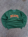 Vintage Miami Hurricanes NCAA Embroidered Arc Spellout Sweatshirt Size XL