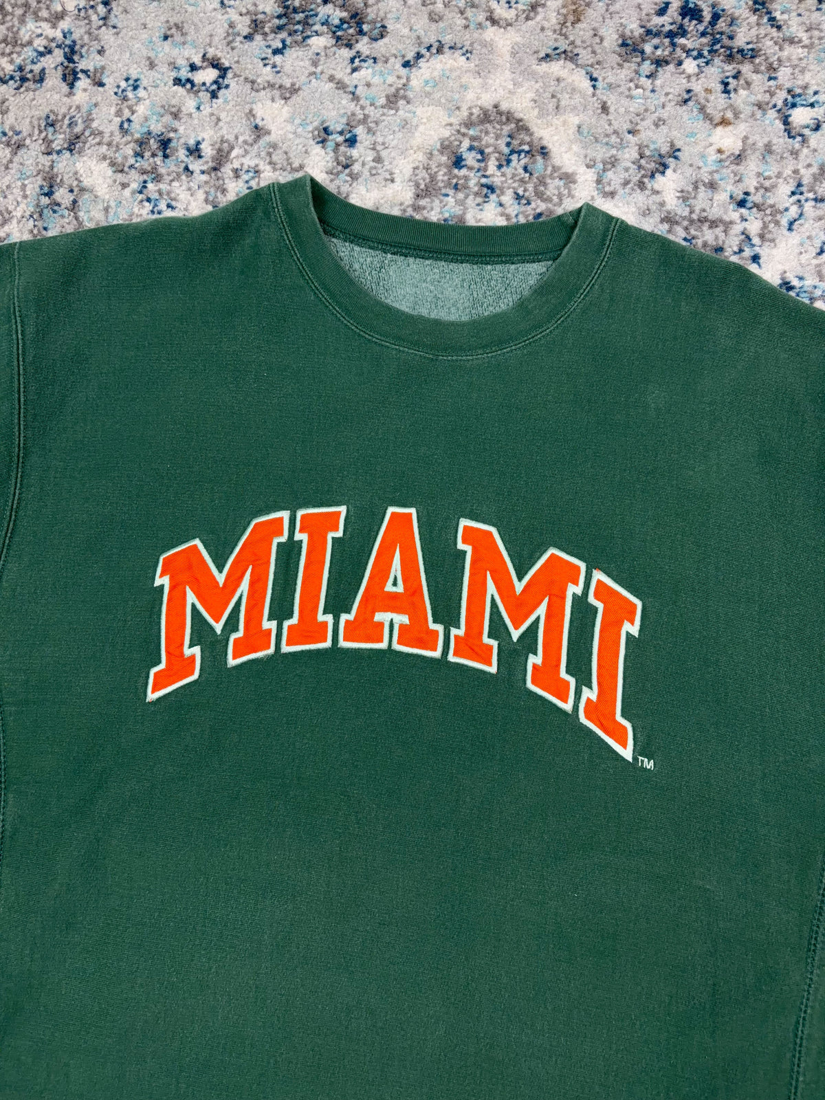 Vintage Miami Hurricanes NCAA Embroidered Arc Spellout Sweatshirt Size XL