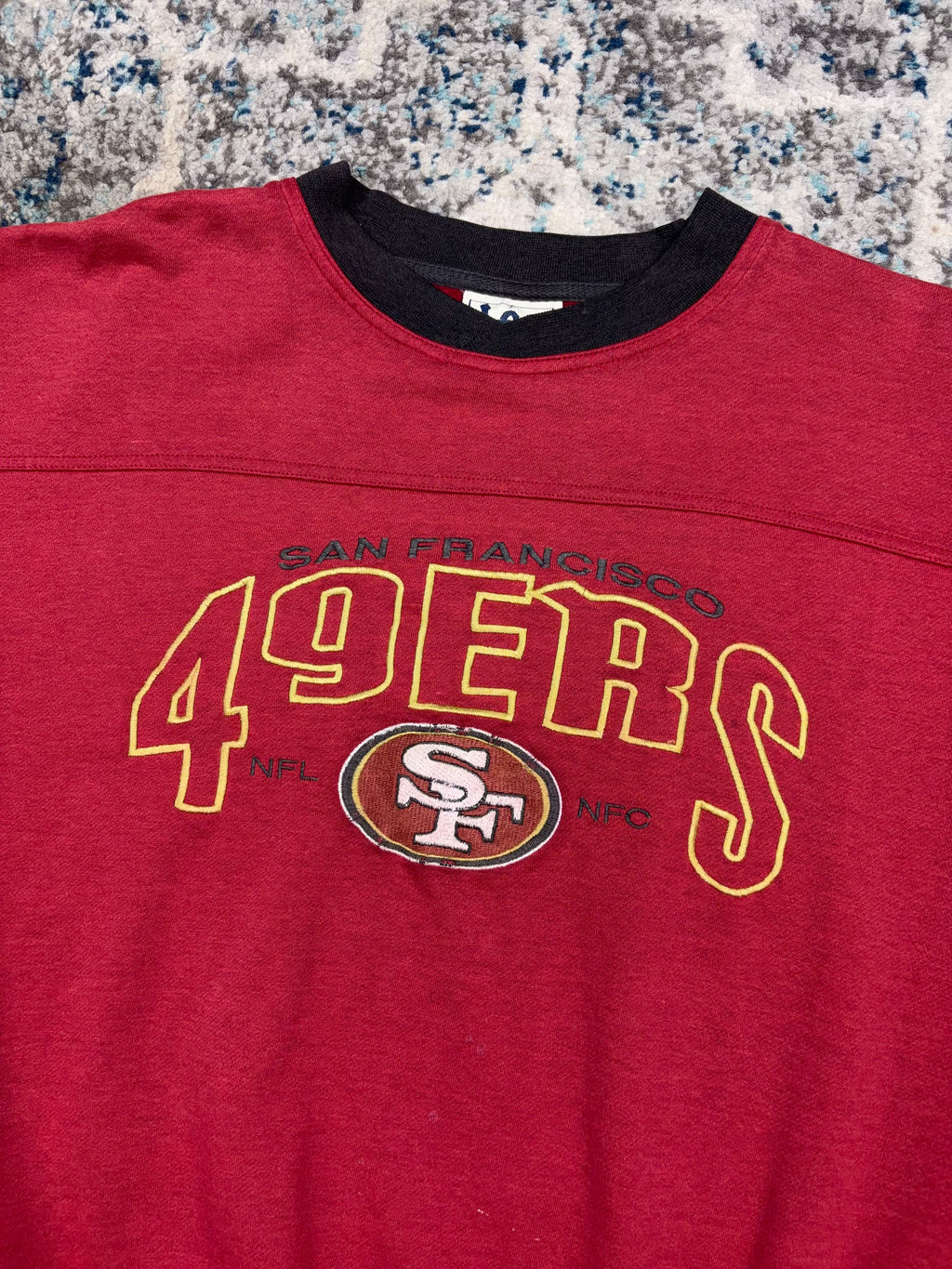 Vintage San Fransisco 49ers NFL Embroidered Logo Spellout Sweatshirt Size Large