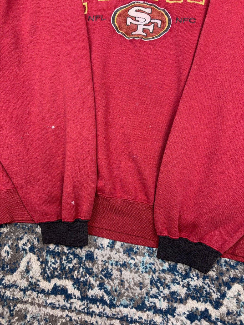 Vintage San Fransisco 49ers NFL Embroidered Logo Spellout Sweatshirt Size Large