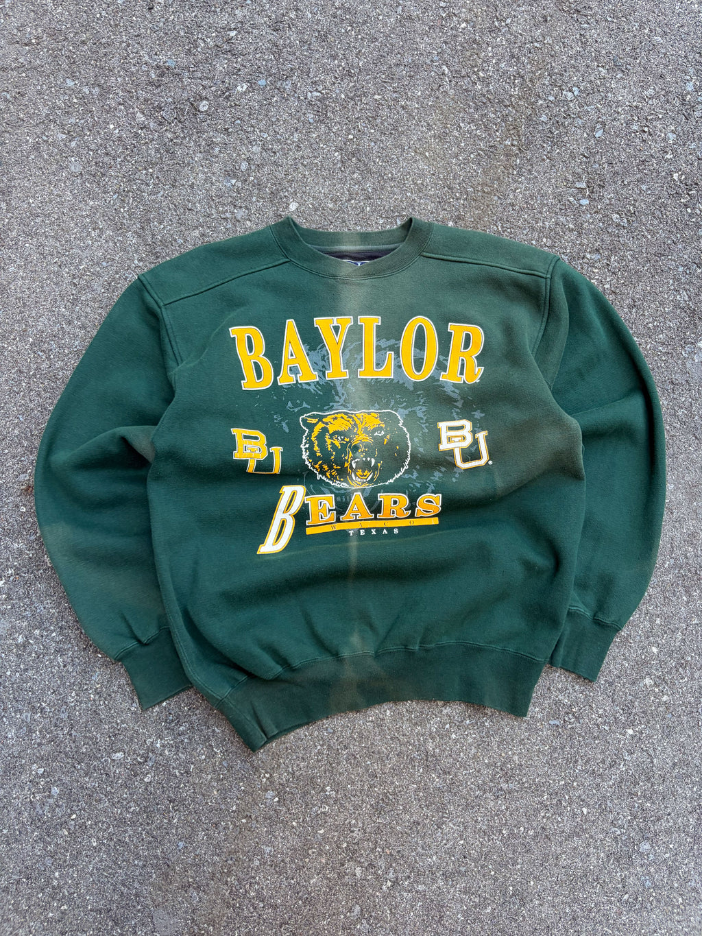 Vintage Baylor Bears NCAA Graphic Logo Spellout Sweatshirt Size Medium
