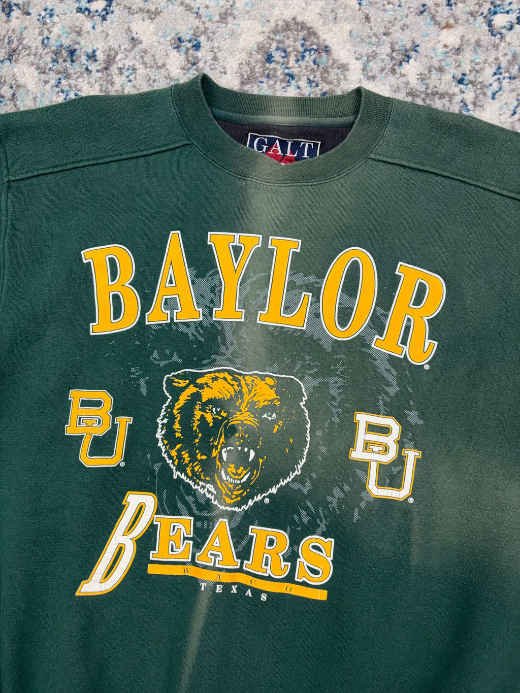 Vintage Baylor Bears NCAA Graphic Logo Spellout Sweatshirt Size Medium