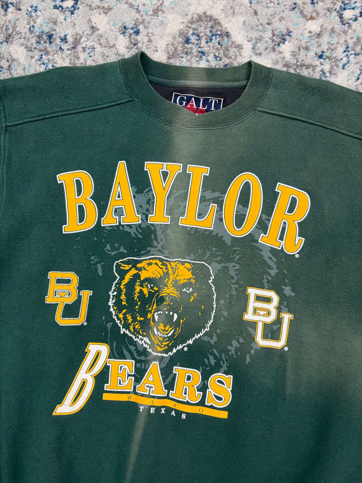 Vintage Baylor Bears NCAA Graphic Logo Spellout Sweatshirt Size Medium