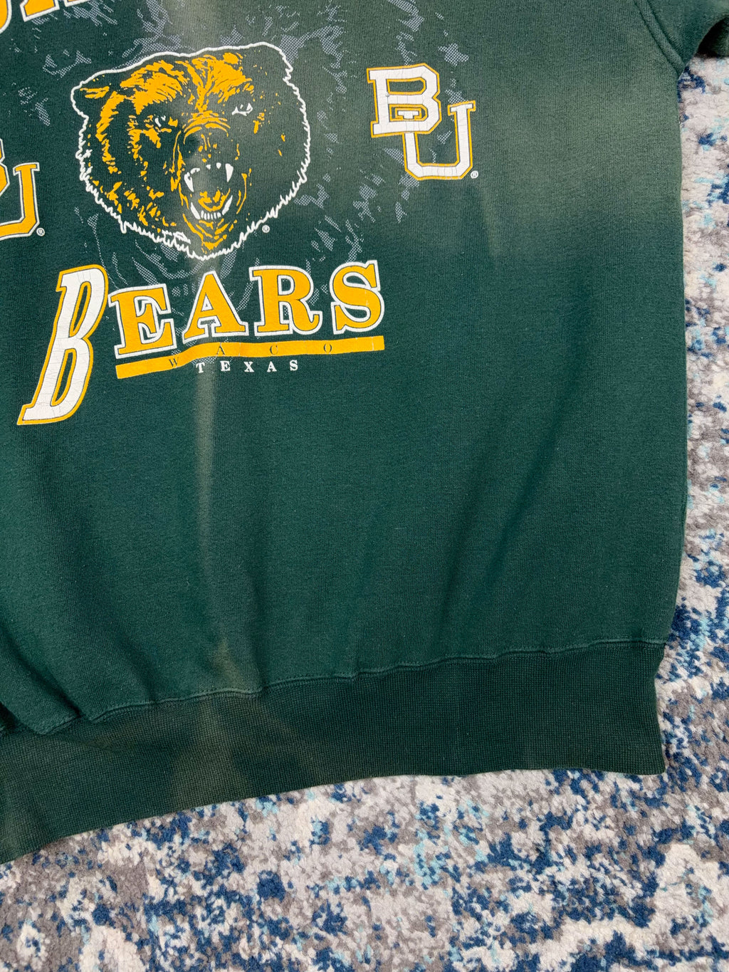 Vintage Baylor Bears NCAA Graphic Logo Spellout Sweatshirt Size Medium