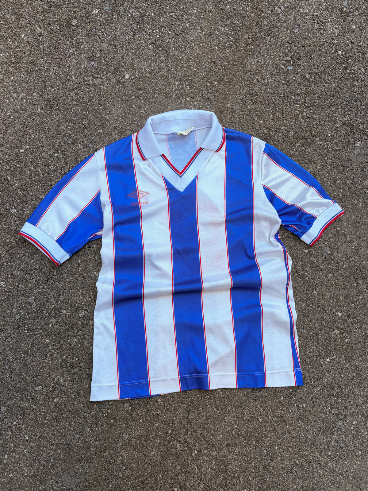 Vintage 90s Umbro #2 Striped Collared Soccer Jersey Size Medium