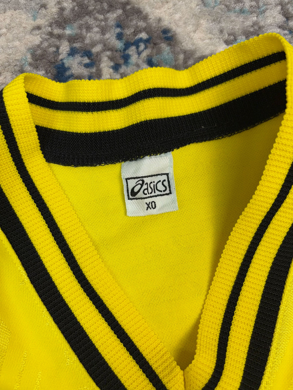 Vintage Asics Embroidered Patch All Over Logo Print Soccer Jersey Size Medium