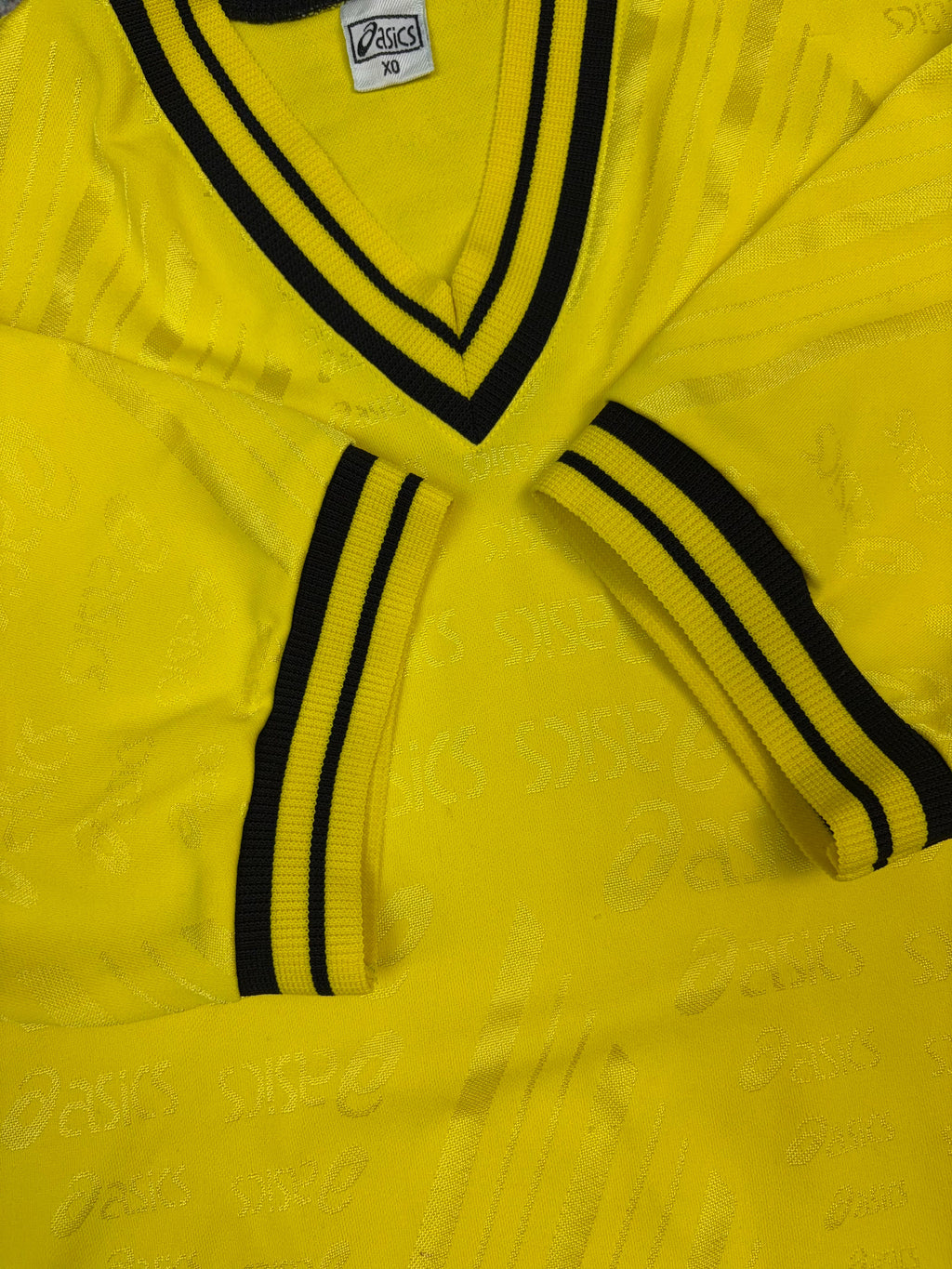 Vintage Asics Embroidered Patch All Over Logo Print Soccer Jersey Size Medium