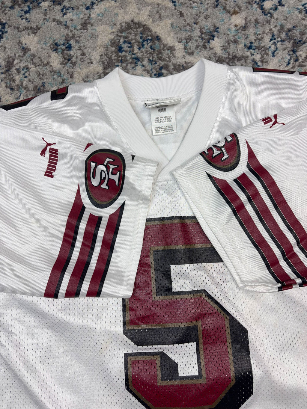 Vintage Jeff Garcia #5 San Fransisco 49ers NFL Puma Football Jersey Size Medium