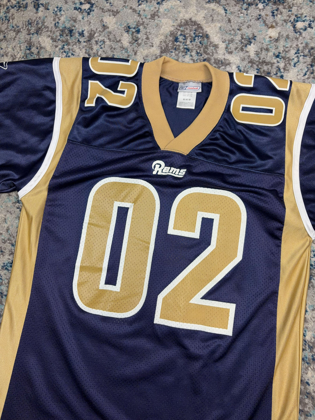 Vintage St. Louis Rams NFL Braaten #02 Reebok Football Jersey Size Medium