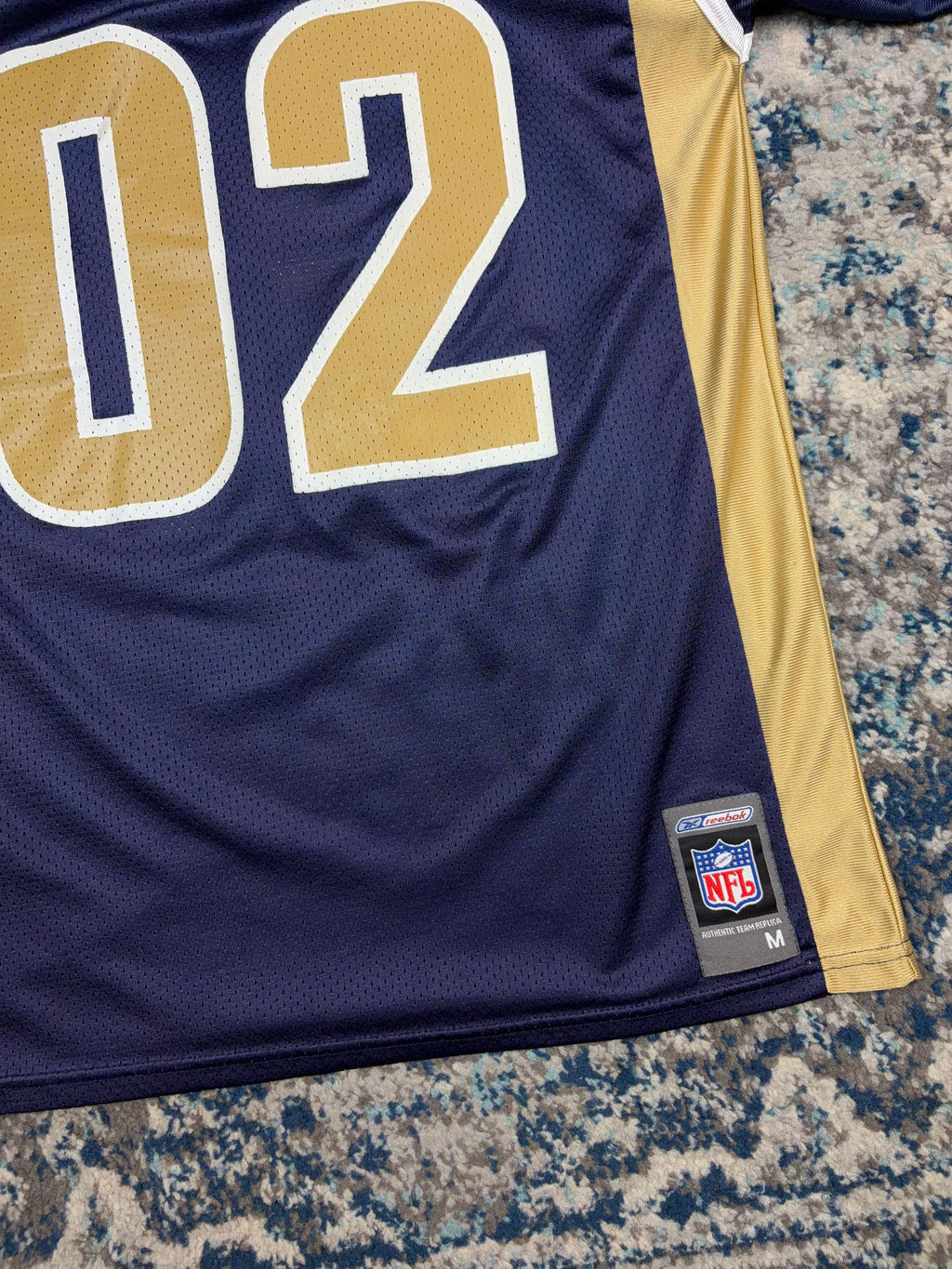 Vintage St. Louis Rams NFL Braaten #02 Reebok Football Jersey Size Medium