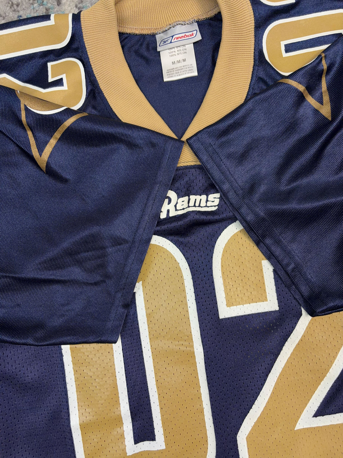 Vintage St. Louis Rams NFL Braaten #02 Reebok Football Jersey Size Medium