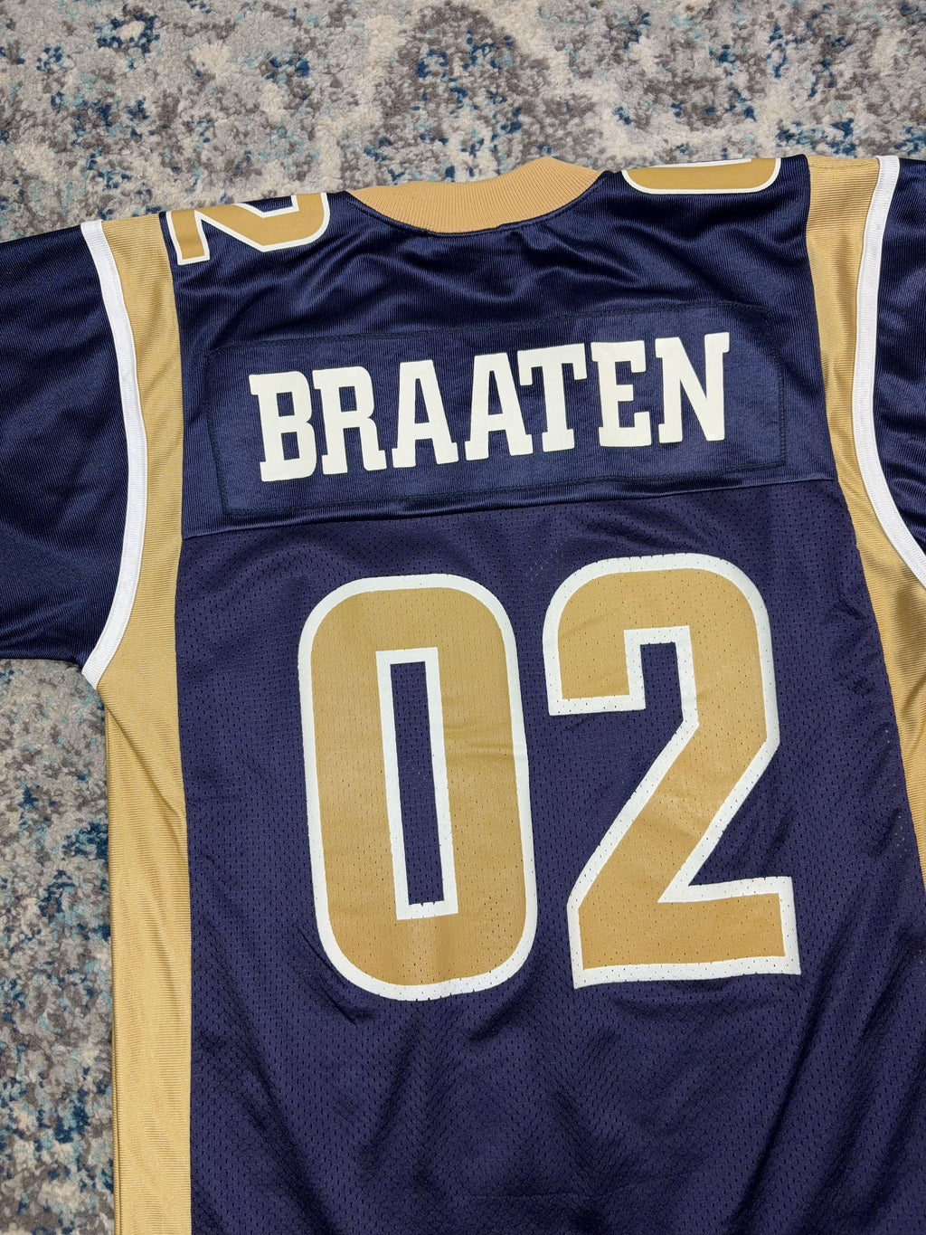 Vintage St. Louis Rams NFL Braaten #02 Reebok Football Jersey Size Medium