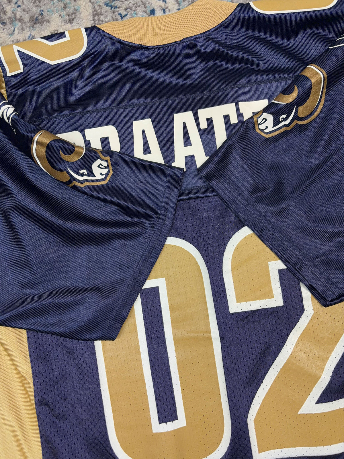 Vintage St. Louis Rams NFL Braaten #02 Reebok Football Jersey Size Medium