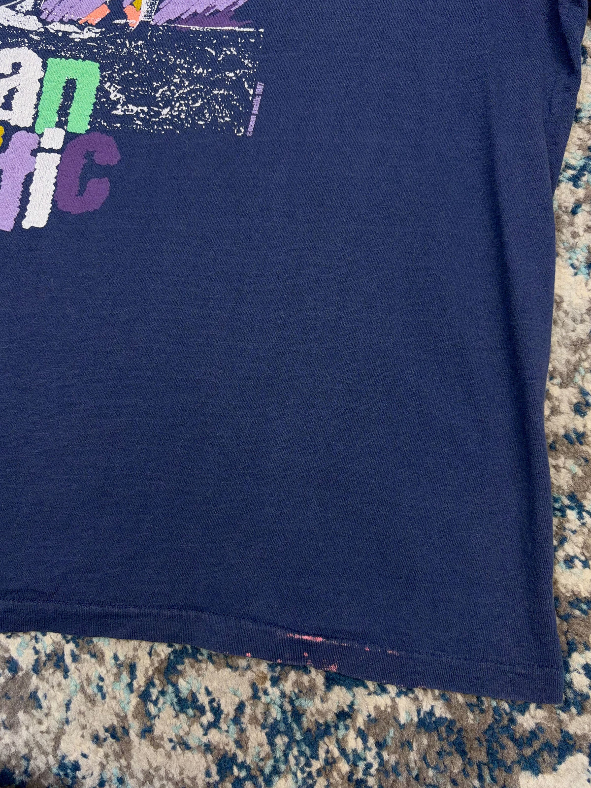 Vintage 1987 Ocean Pacific Surf Graphic Spellout T-Shirt Size Large