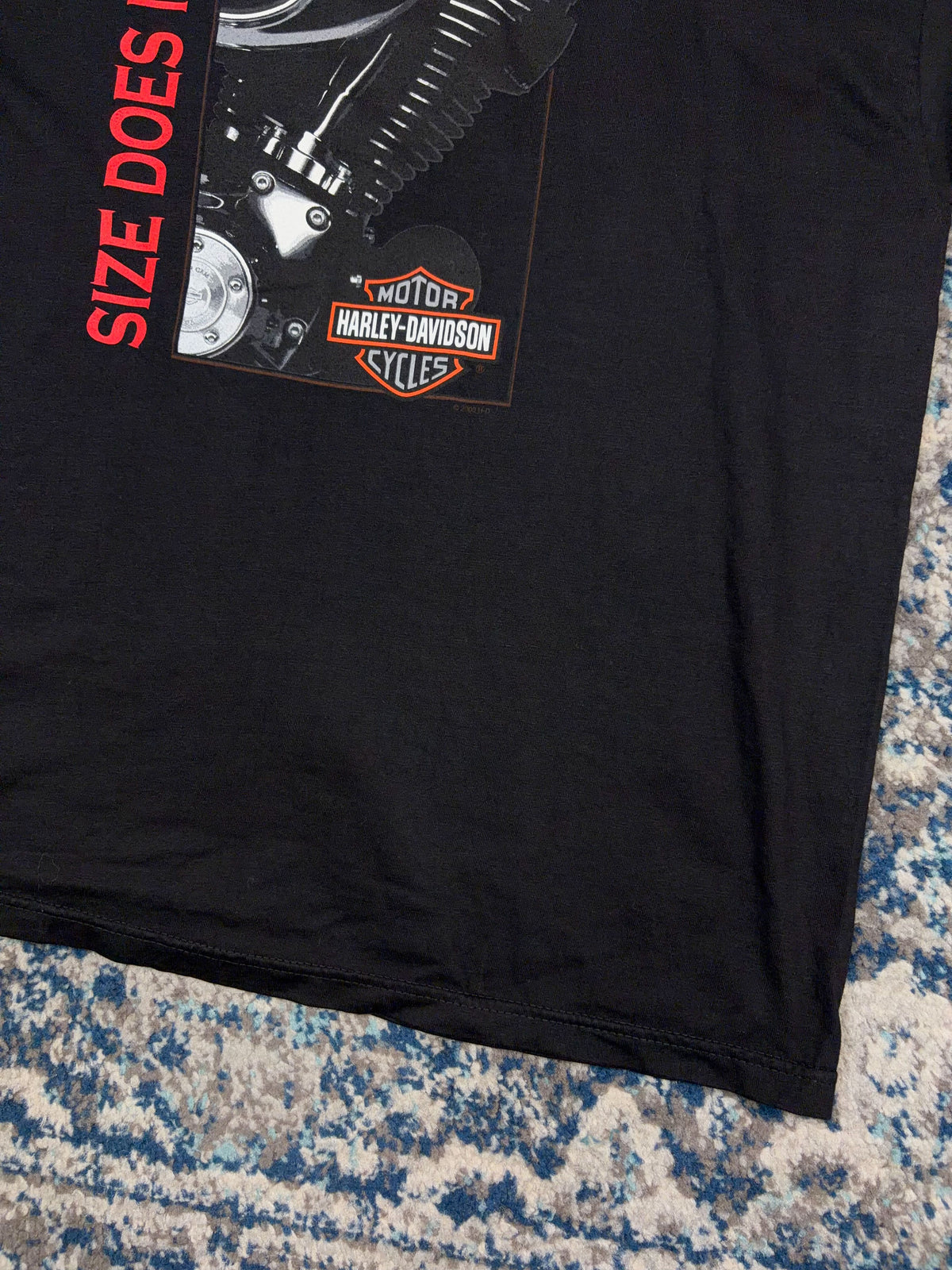 Vintage 2000 Harley Davidson Size Does Matter Engine Graphic T-Shirt Size XL