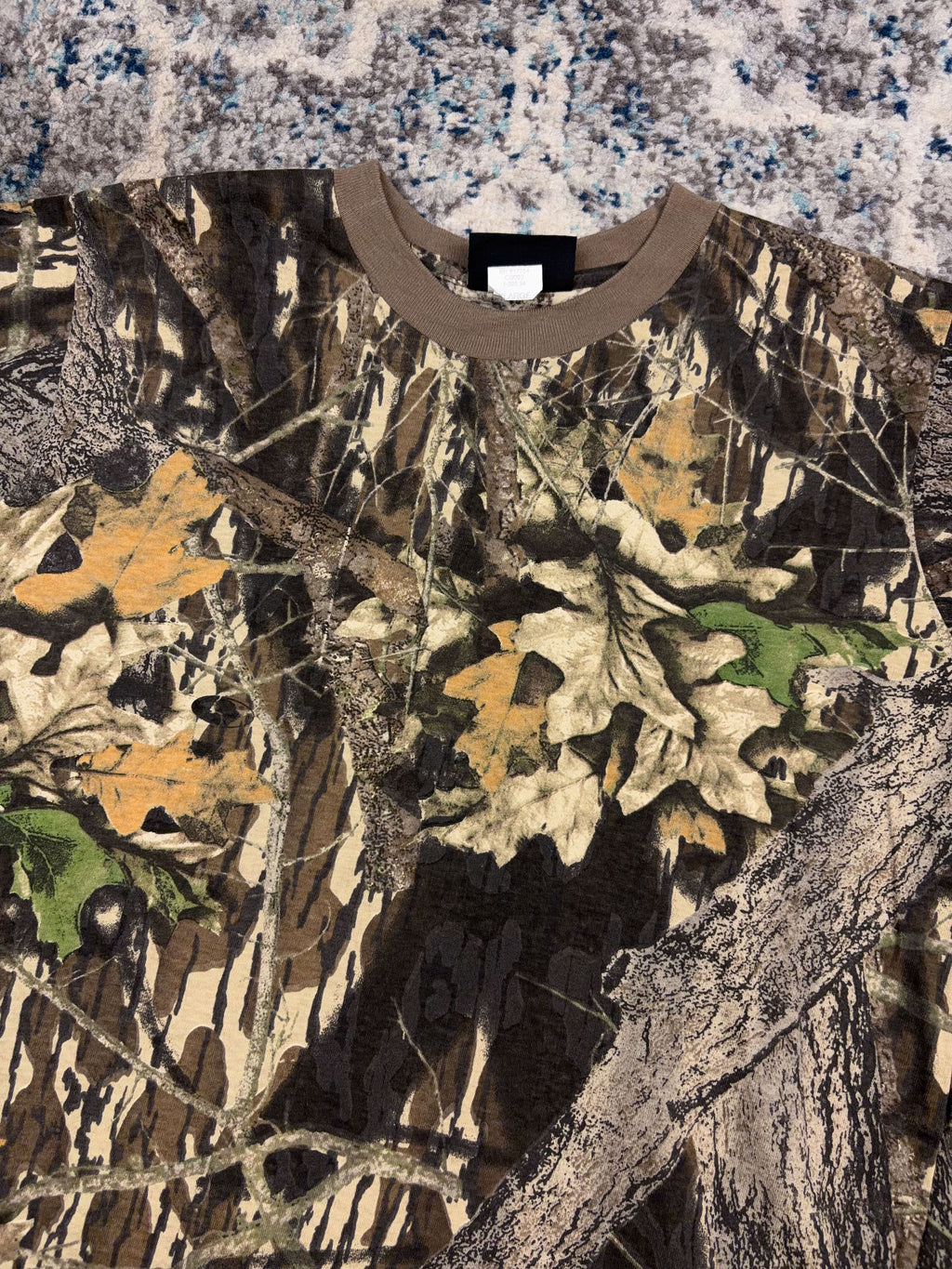 Vintage 90s Wolf Mountain Mossy Oak Breakup Camo T-Shirt Size XL