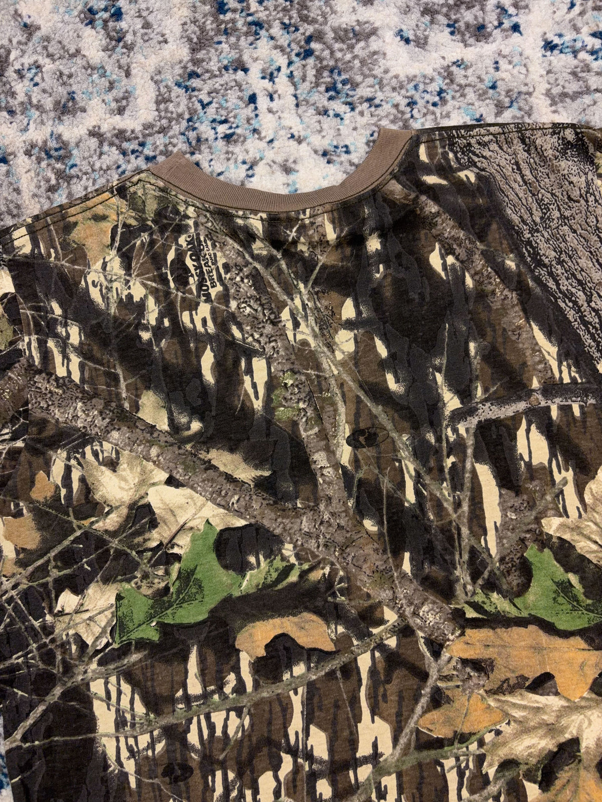 Vintage 90s Wolf Mountain Mossy Oak Breakup Camo T-Shirt Size XL