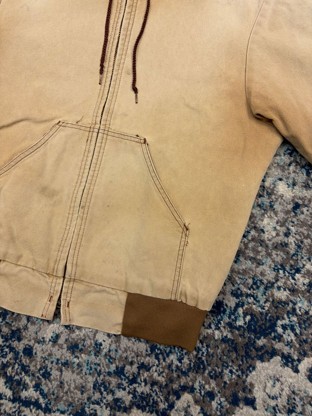 Vintage 80s/90s Canvas Workwear Thermal Lined Active Style Bomber Jacket Size Medium