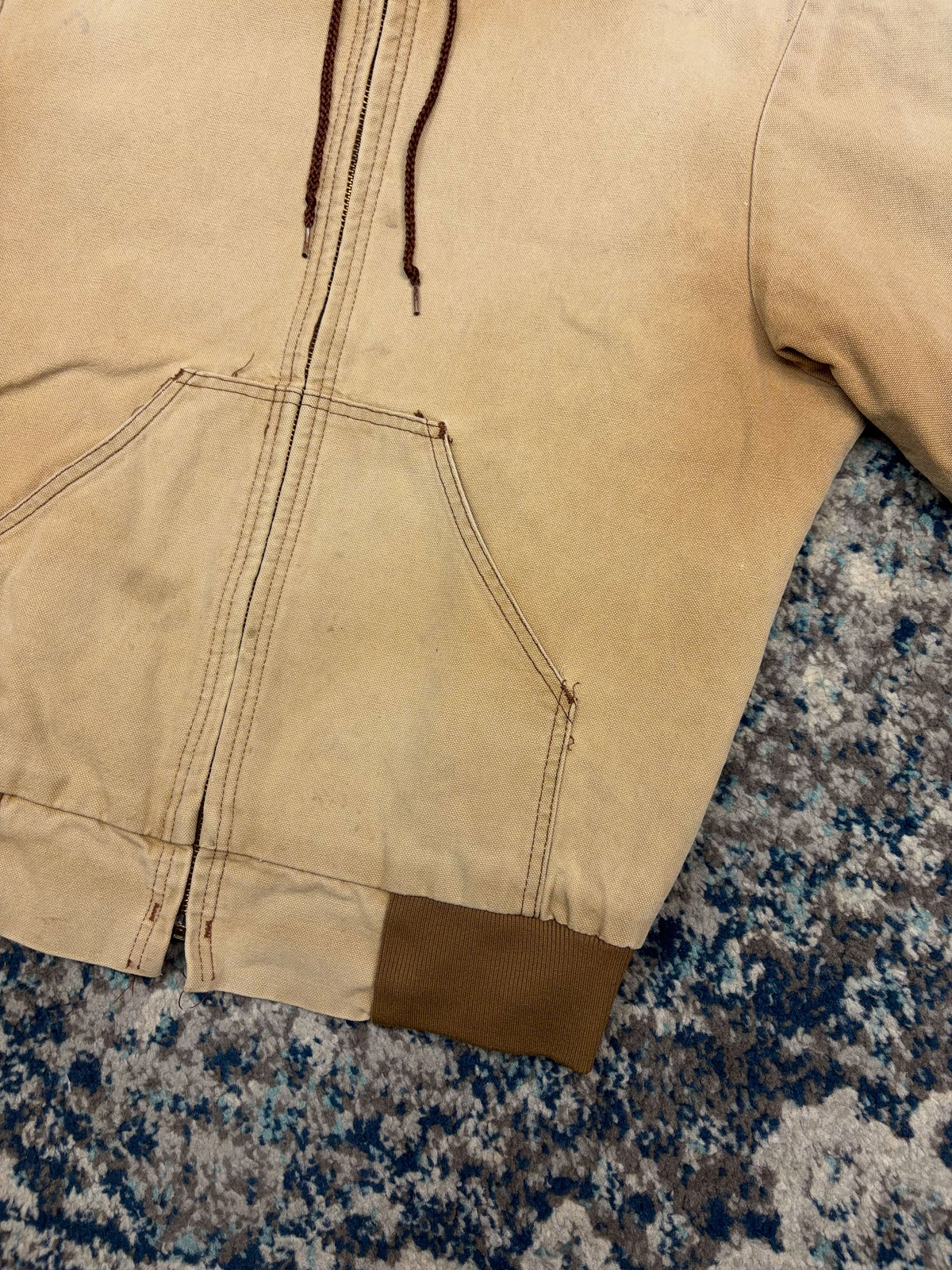 Vintage 80s/90s Canvas Workwear Thermal Lined Active Style Bomber Jacket Size Medium