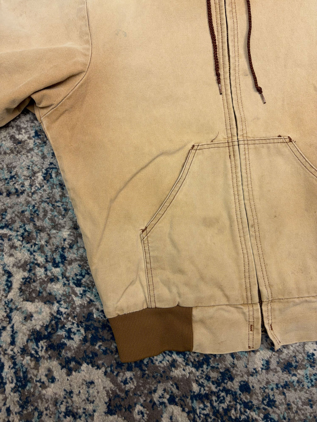 Vintage 80s/90s Canvas Workwear Thermal Lined Active Style Bomber Jacket Size Medium
