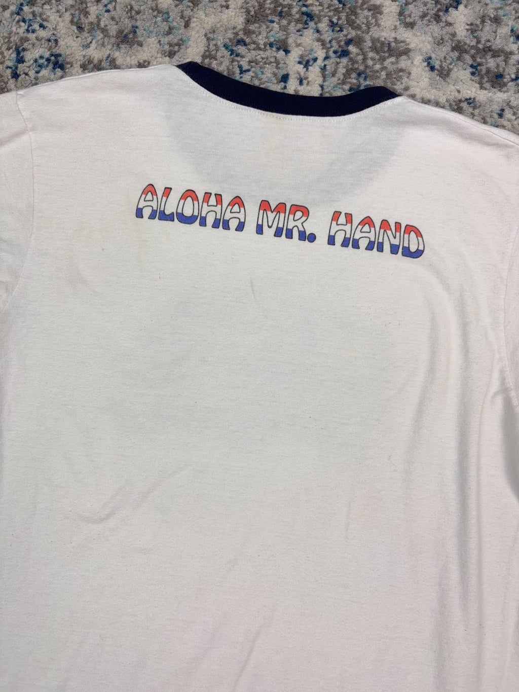 Vintage 90s Beastie Boys Aloha Mr Hand Rap Music Graphic Ringer T-Shirt Size Medium