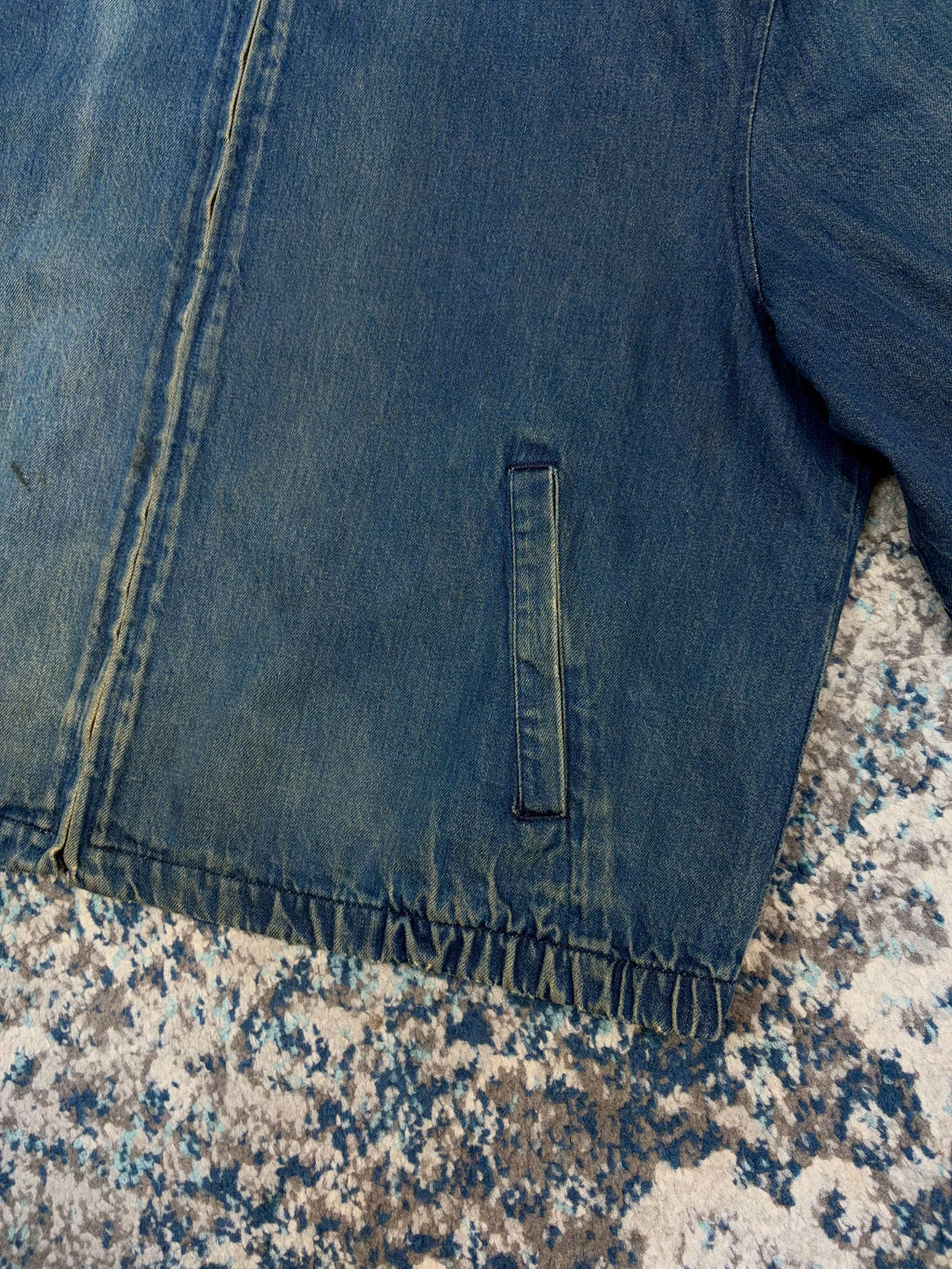 Vintage 90s L.L. Bean Dark Wash Denim Full Zip Bomber Jacket Size XL
