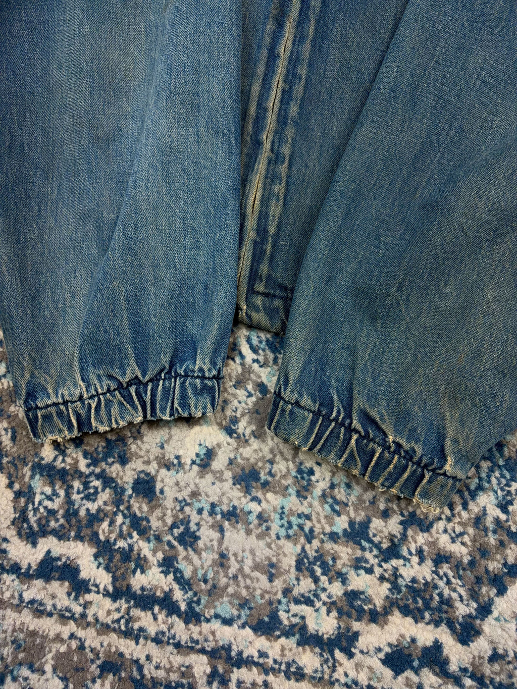 Vintage 90s L.L. Bean Dark Wash Denim Full Zip Bomber Jacket Size XL