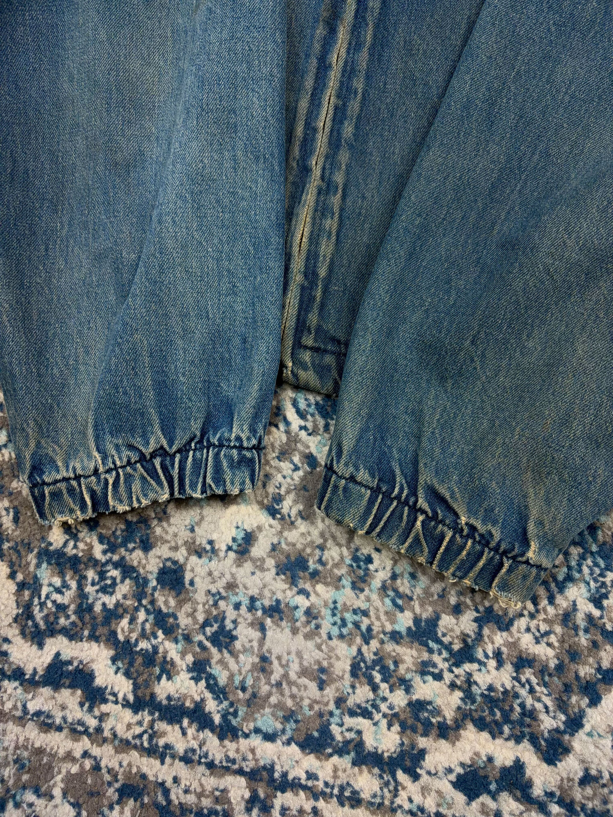 Vintage 90s L.L. Bean Dark Wash Denim Full Zip Bomber Jacket Size XL