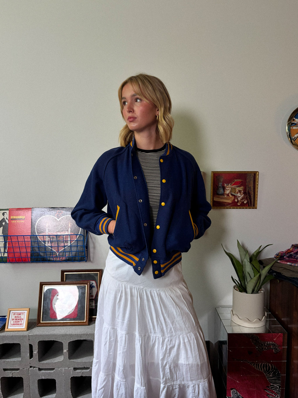 Vintage 70s/80s Felco New York Wool Varsity Bomber Jacket Size Medium