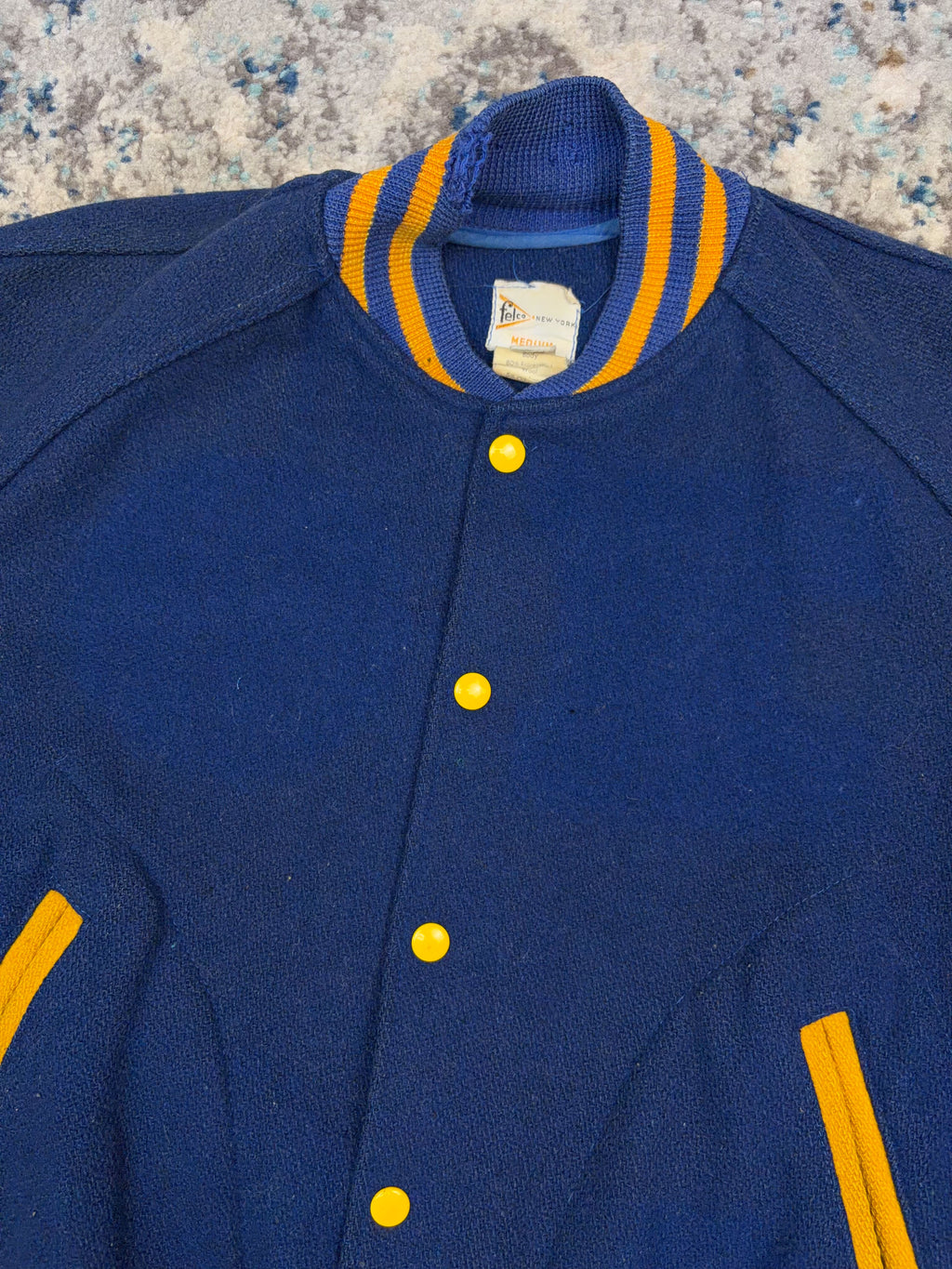 Vintage 70s/80s Felco New York Wool Varsity Bomber Jacket Size Medium