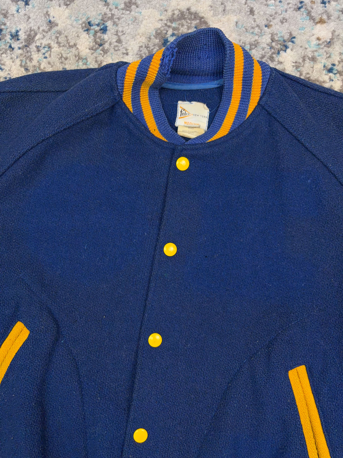 Vintage 70s/80s Felco New York Wool Varsity Bomber Jacket Size Medium