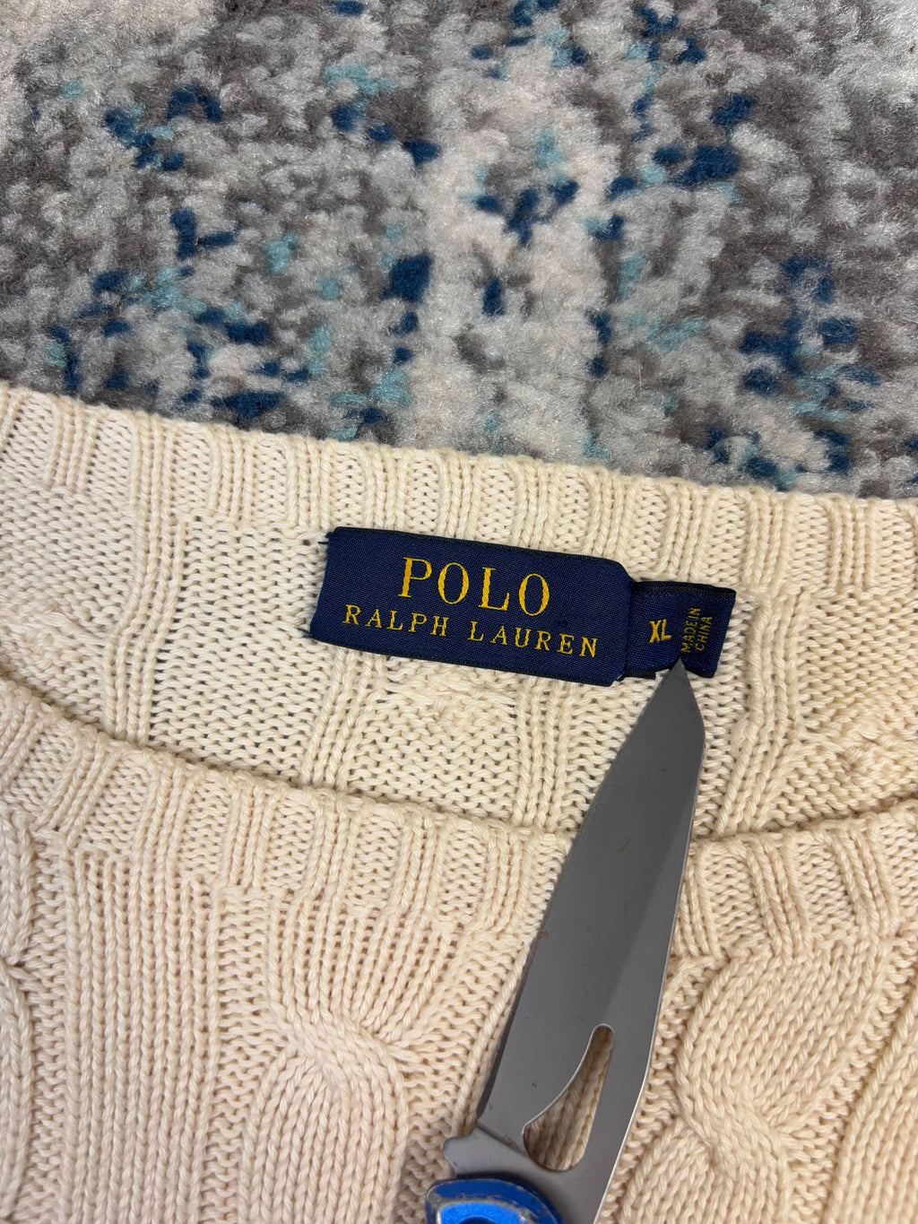 Vintage Womens Polo Ralph Lauren Embroidered Pony Cable Knit Sweater Size XL