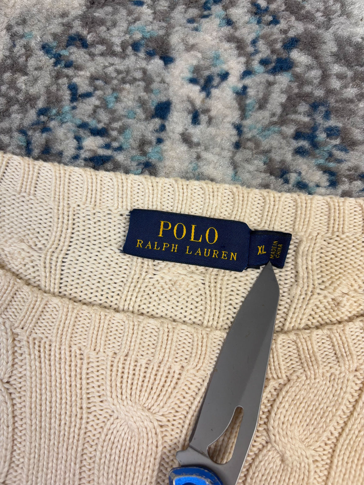 Vintage Womens Polo Ralph Lauren Embroidered Pony Cable Knit Sweater Size XL
